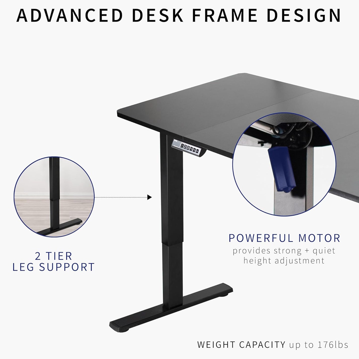 VIVO Electric 60 x 30 in Standing Desk, Memory Height Adjustment, 1B Series, Dark Gray Top Gray Frame, DESK-KIT-1G6G-30