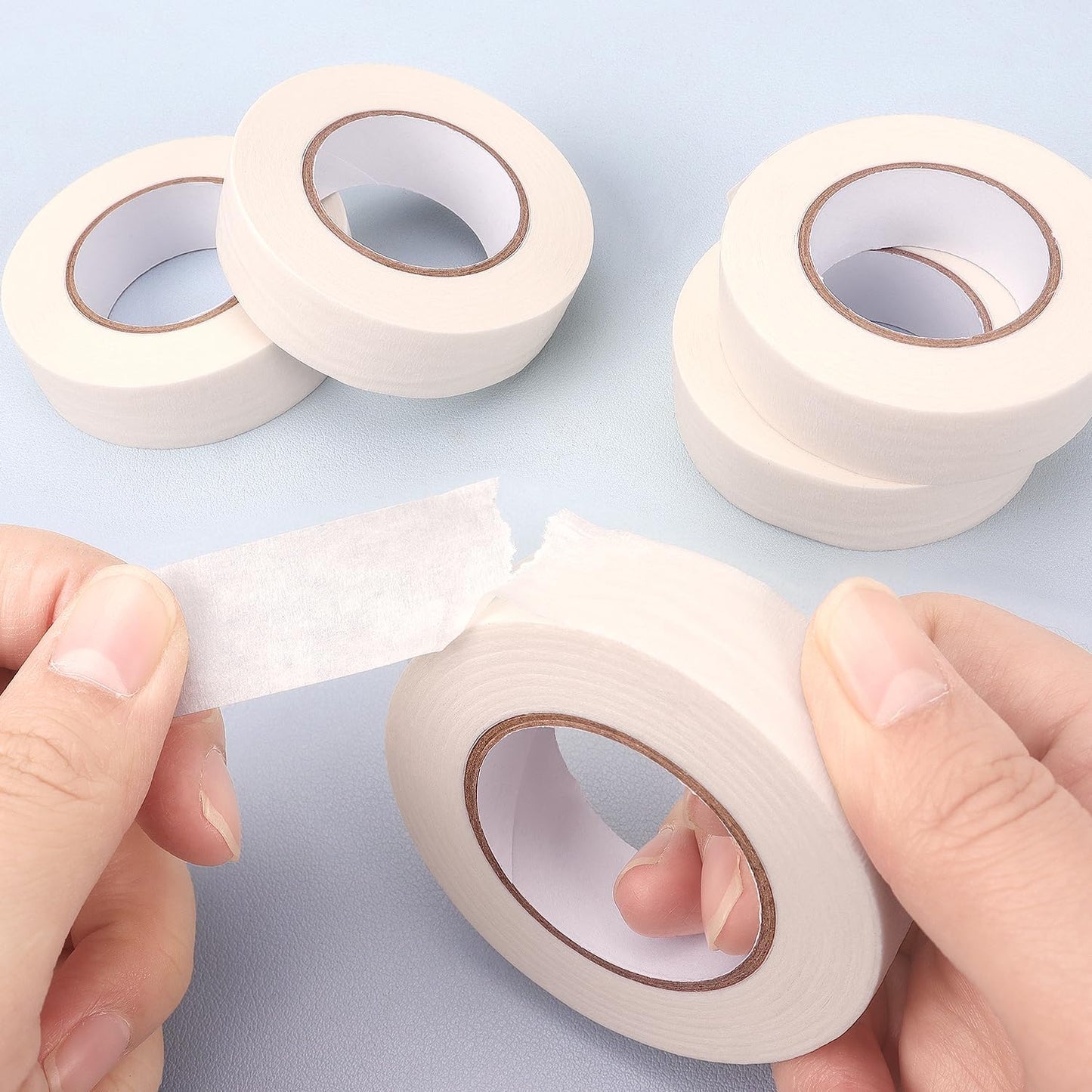 White Masking Tape 8 Rolls, 0.7 Inch x 20 Yards, Premium Quality, Multi-Purpose, Painters Tape for Home, Office & DIY Projects
