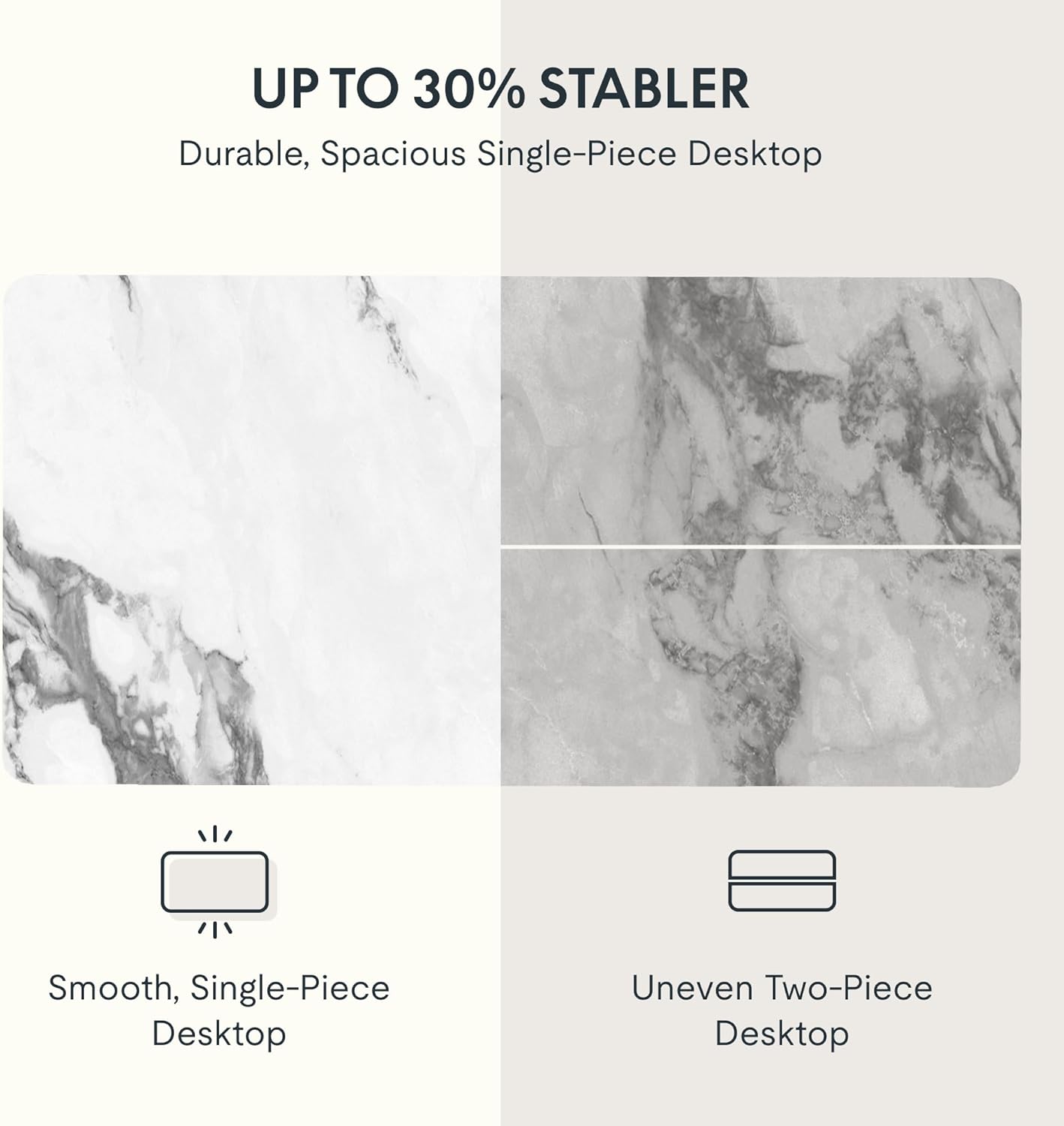 FLEXISPOT EN1 Whole Piece Standing Desk 55 x 28 Inches Stand Up Desk Workstation Home Office Computer Height Adjustable Desk (Black Frame + Marble Gray Top, 2 Packages)