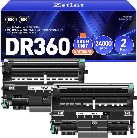 DR360 Drum Unit (Not Toner)2-Pack Replacement for Brother DR360 DR-360 Imaging Drum Compatible with Brother DCP-7030 DCP-7040 MFC-7840W HL-2140 MFC-7340 MFC-7440N HL-2170W HL-2150N 7045N Laser Printer