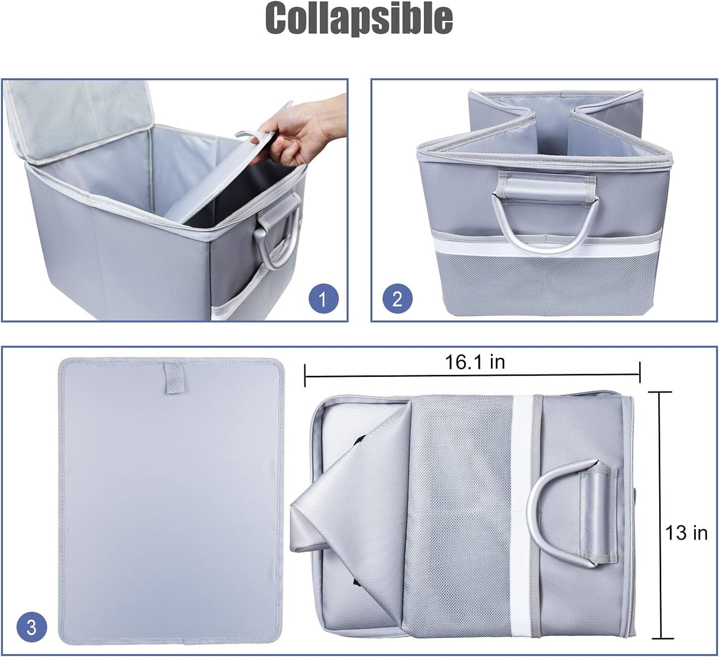 TOMKID Fireproof File Cabinet with Lock, Fireproof Document Organizer Collapsible File Box Filing Cabinet with Handle for Letter Legal Folder Certifications