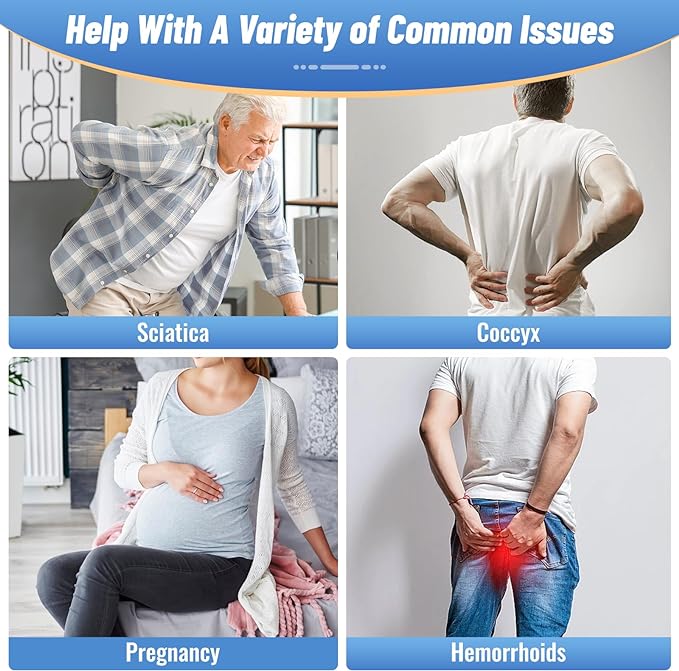 Donut Pillow Seat Cushion Chair Pad for Tailbone Pain Relief and Hemorrhoids, Memory Foam Seat Chair Cushion for Postpartum Pregnancy, Seat Cushions for Men and Women for Home & Office, (Black)