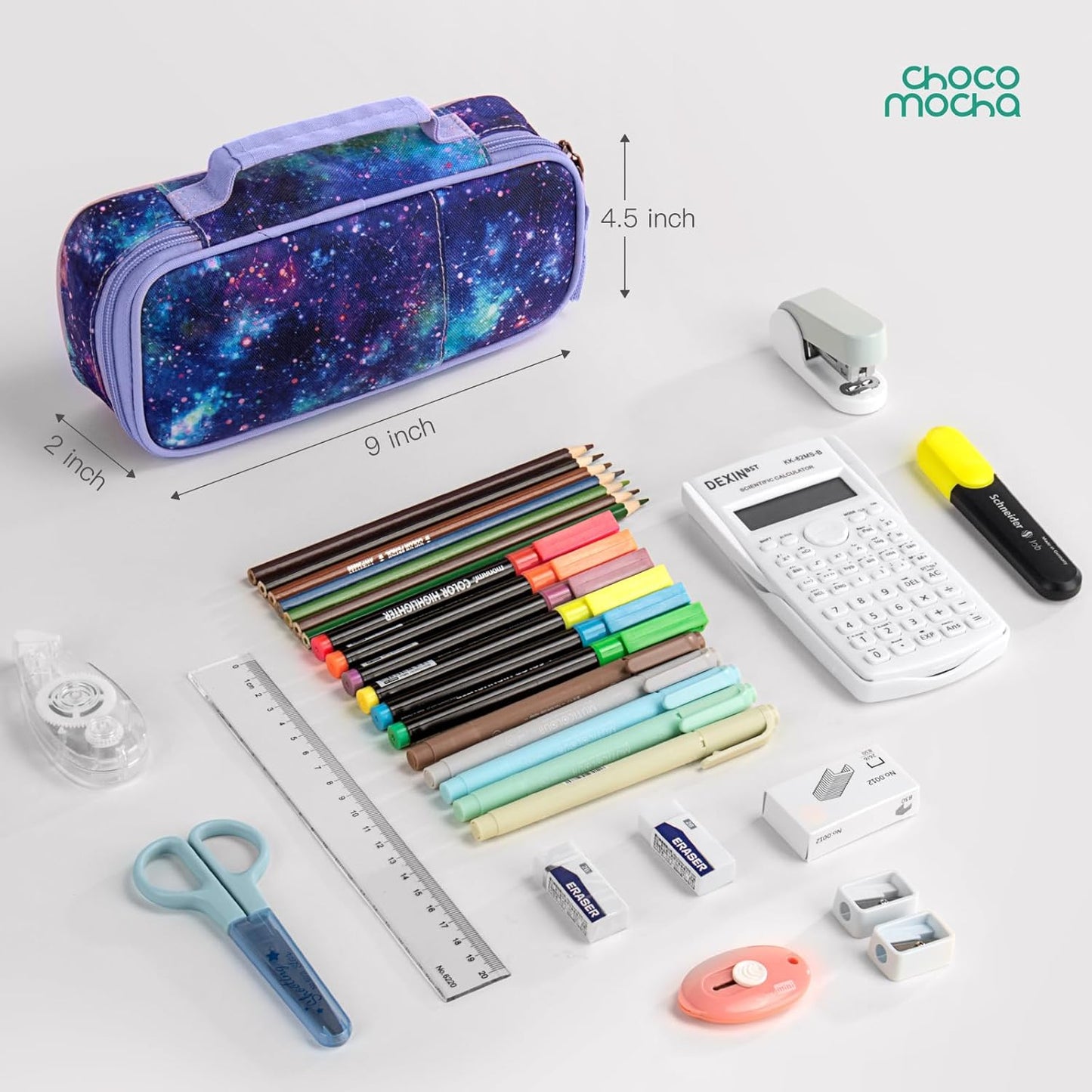 Choco Mocha Mermaid Pencil Case for Girls, Soft Pencil Case Kids Pencils Pouch for Kindergarten Girls,Purple