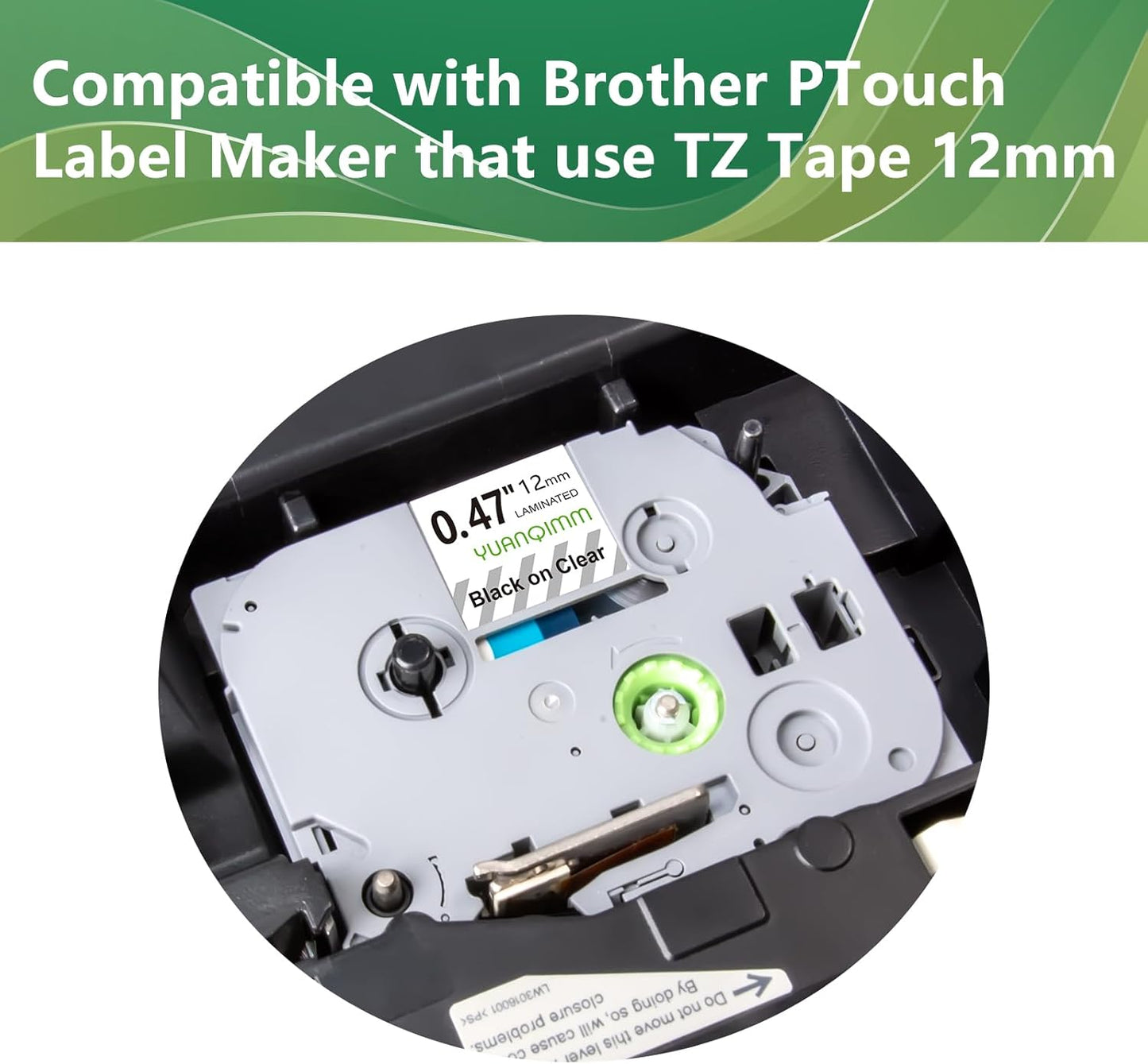 TZe TZ Tape 12mm 0.47 Laminated Clear Label Tape Compatible with Brother TZe-131 TZe131 TZ-131 TZ131 Tape Replacement for Brother Label Maker PTouch PTD210 PTD220 PTD600 PTD410 Printer, 8-Pack