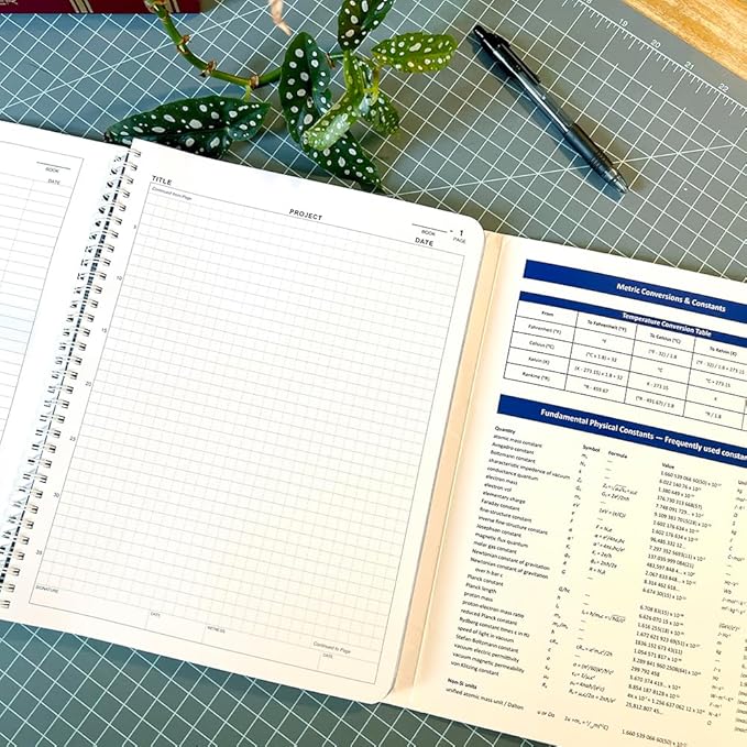 BookFactory Carbonless Lab Notebook (Scientific Grid Format) - Contains Carbon Copies 8.5" x 11", 75 Sets of Pages, 150 Sheets Total - Duplicator [Wire-O Bound] (LAB-075-WTG-D)