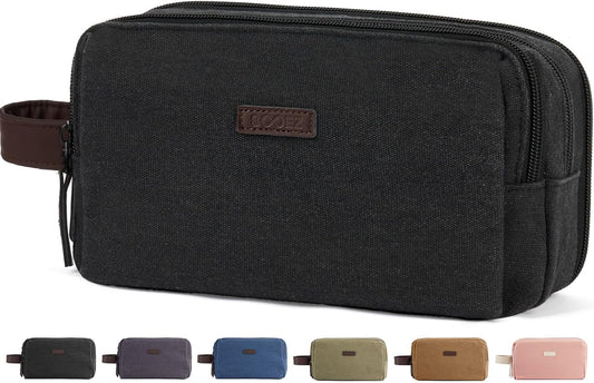 Sooez Large Pencil Case Pouch, Extra Big Pencil Pouch Pencil Bag with PU Handle & Zipper, Sturdy Pen Case with 3 Compartments, Aesthetic School College Supplies Organizer for Men Women Boys, Dark Gray