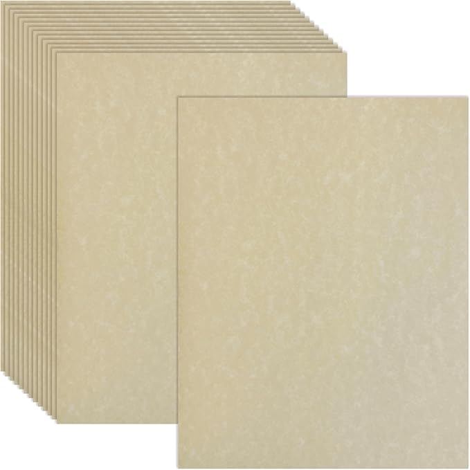Parchment Stationery Paper, 96 Sheets, Textured Ivory, 24 lb Bond/90 gsm, Stationery Paper for Certificates, Resumes, Diplomas, Executive Use, Printer-Friendly, by Better Office Products
