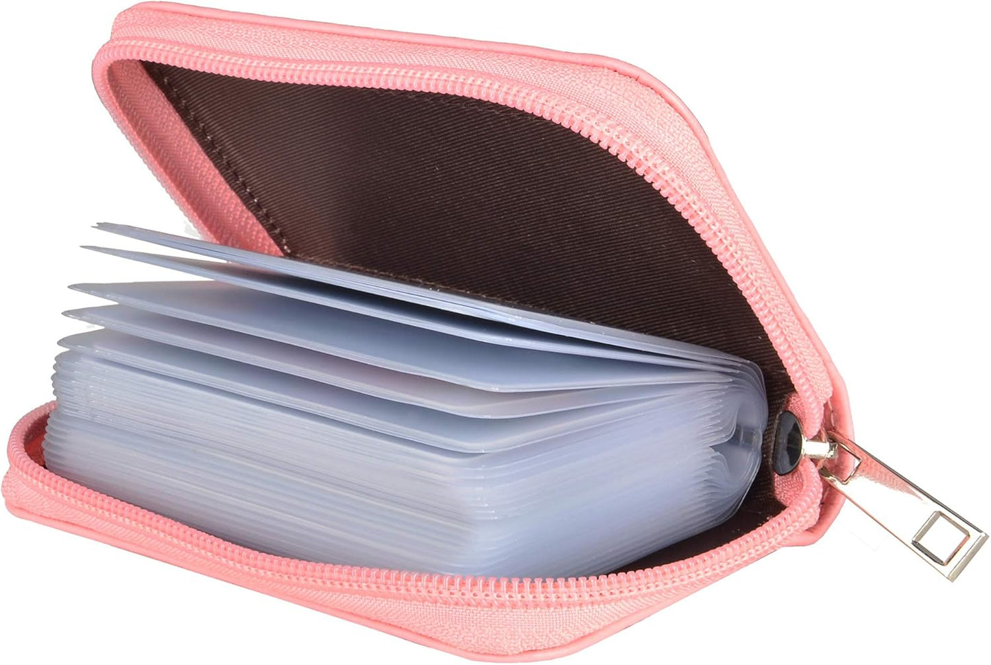 Easyoulife Genuine Leather Credit Card Holder Zipper Wallet With 26 Card Slots