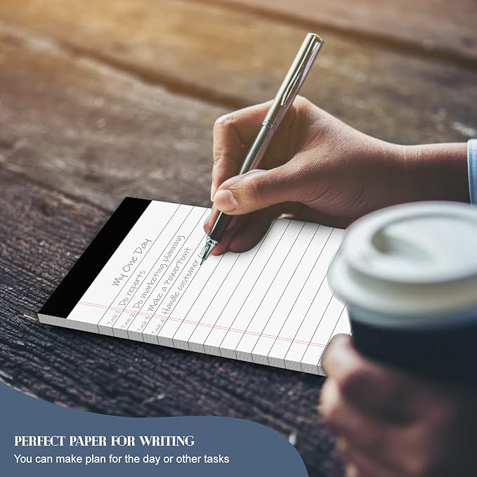 Legal Pads 4x6 with 18-Line College Ruled Small Legal Pads 6 Packs of Mini Legal Note Pads Non-Penetrating Paper, Perforated Writing Pad for School, Office, Business