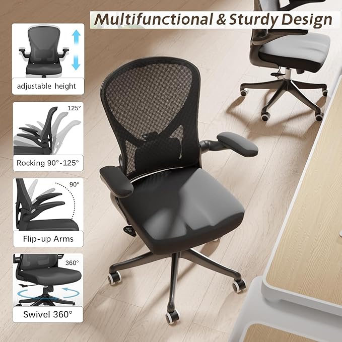 Desk Office Chairs Computer Mesh Chair Executive Chair with Lumbar for Home & Office (03BLACK)
