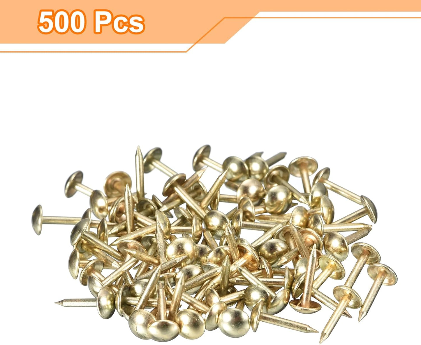 uxcell Upholstery Tacks Nail Pins Furniture, 100Pcs 6.4x13mm Thumb Tack Pins Assortment Kit Carbon Steel for Home Sofa DIY Decorative Nail Heads Nails, Gold