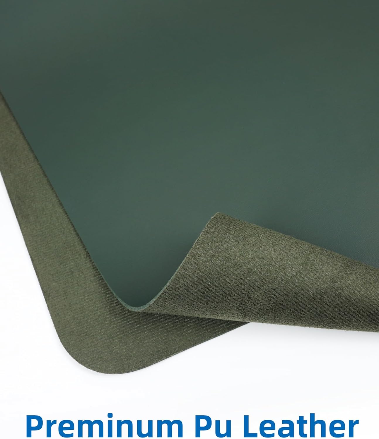 Leather Desk Pad Blotter,Mouse Pad,Office Desk Mat, Non-Slip PU Leather Desk mat,Large Desk mat,Waterproof Keyboard mat for Office/Home/Decor (Dark Green,35" x 17")