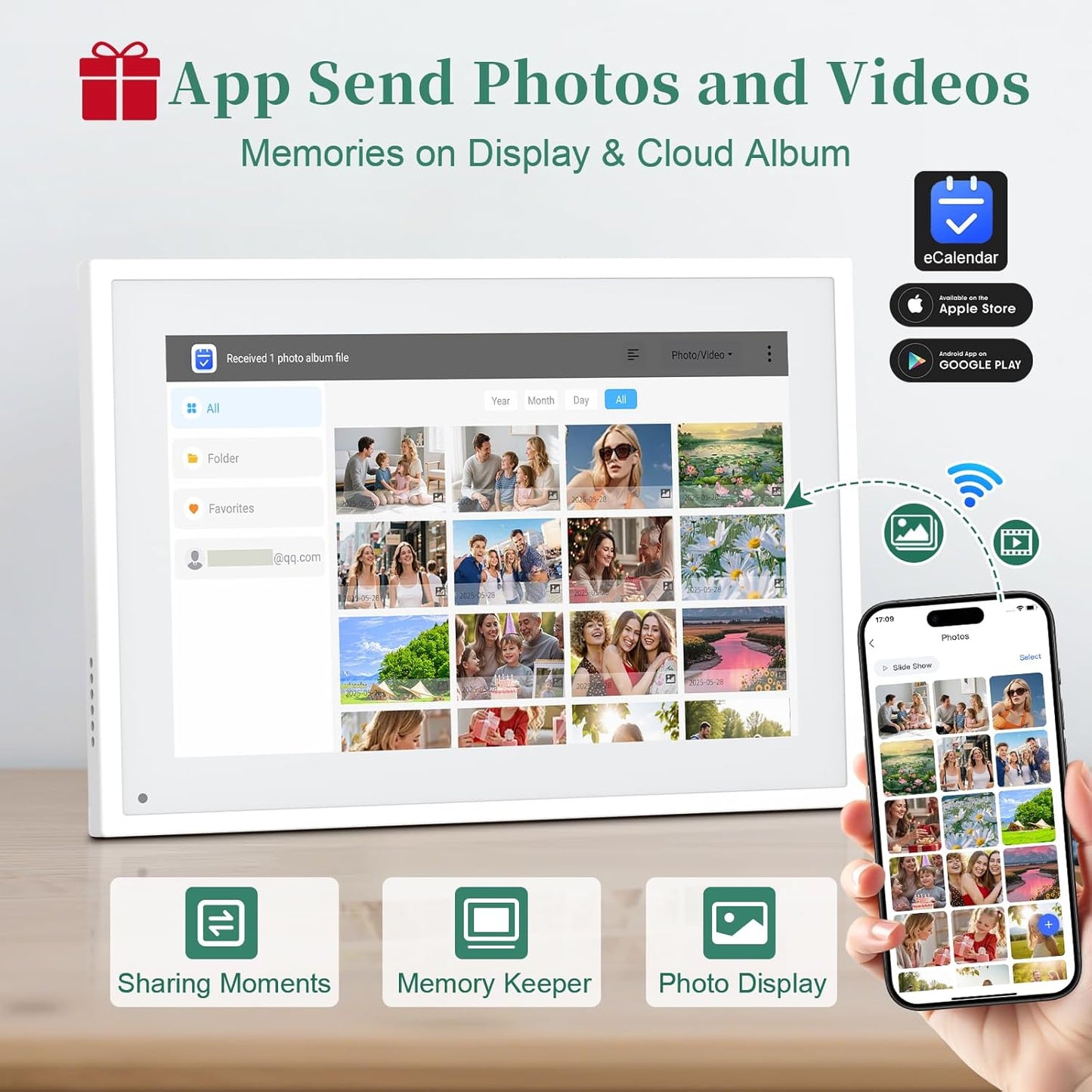 Smart Digital Calendar, 10.1" HD Smart Touch Screen Home Interactive Electron Calender WiFi Planner,Meal Schedule, Duty Chart,Achievement Rewards- Built-in Digital Photo Frame Function