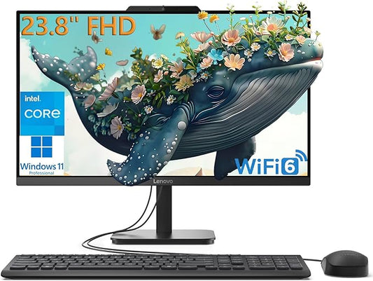 Lenovo 24 All-in-One Desktop Computer for Home Office, 23.8" Fhd Business Aio, Intel 4-Core Processor (Beat i3-1110g4), 32gb Ddr4 Ram, 1tb Pcie Ssd, WiFi 6, Bluetooth, Windows 11 Pro