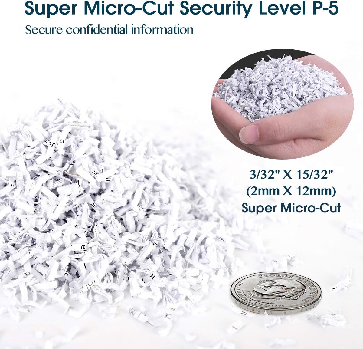 WOLVERINE 10-Sheet Super Micro Cut High Security Level P-5 Heavy Duty Paper/CD/Card Ultra Quiet Shredder for Home Office by 60 Mins Running Time and 6 Gallons Pullout Waste Bin SD9112 (Black ETL)