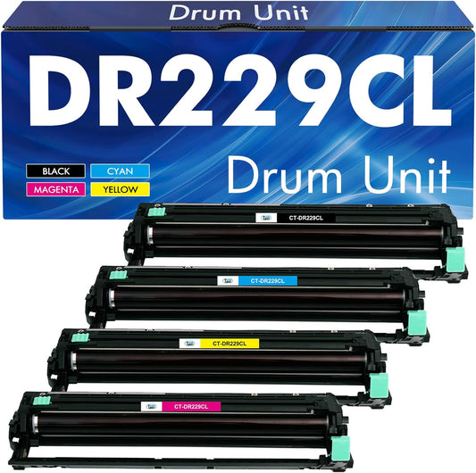 DR229 DR229CL Drum Unit 4-Pack Compatible Replacement for Brother DR229 DR-229CL for MFC-L3780cdw MFC-L3720cdw HL-L3220cdw HL-L3280cdw HL-L3295cdw DCP-L3560cdw Printer (Black Cyan Magenta Yellow)