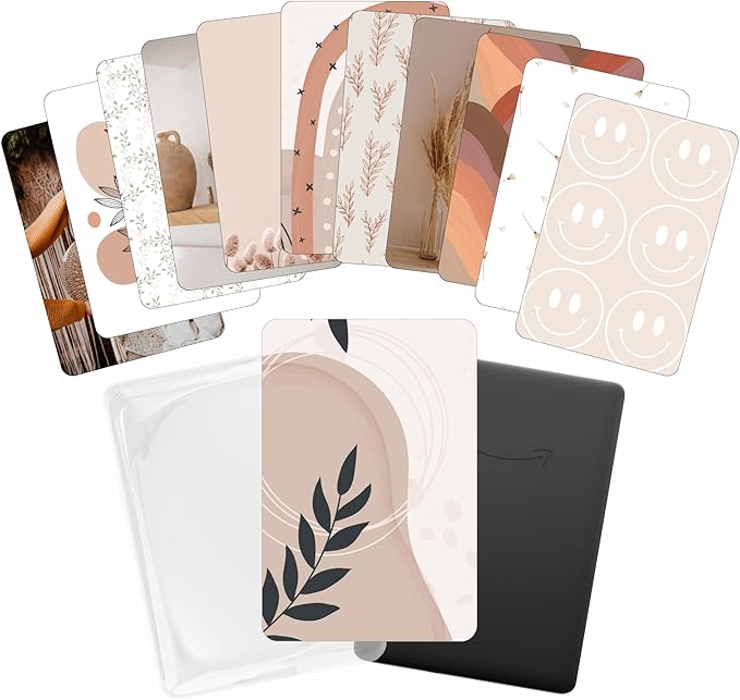 E-reader Cardstock Paper Inserts for Clear Case | 12 pk 4.88 x 6.73” inches Paper White 11th Generation 6.8" Screen Compatible Put Behind Case Colorful Floral Designs Change Out (Design Mix 5)