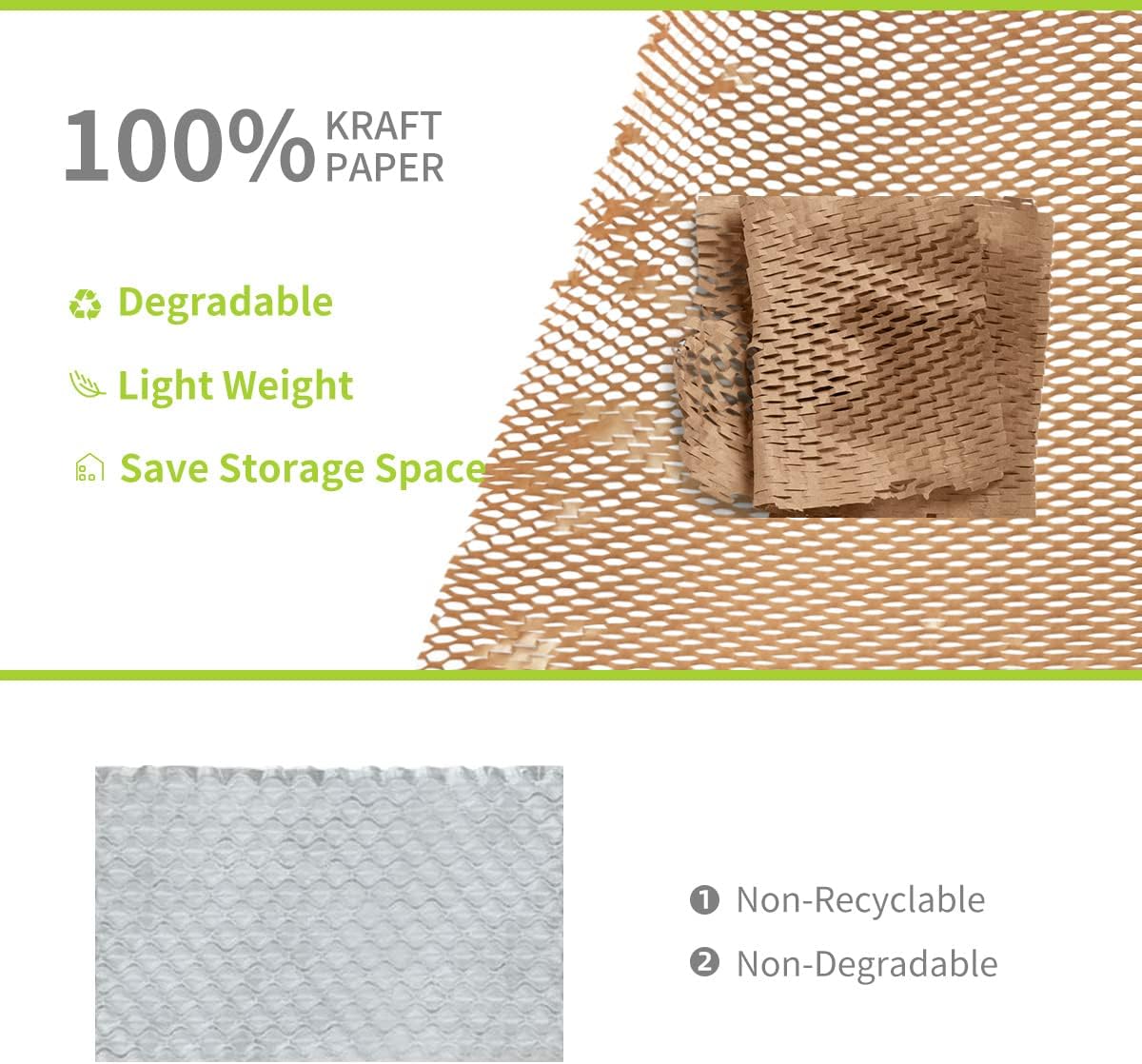 Honeycomb Cushioning Wrap Paper Roll 20" x 1500' Expanding Honeycomb Kraft Packing Paper for Gift Moving Packing