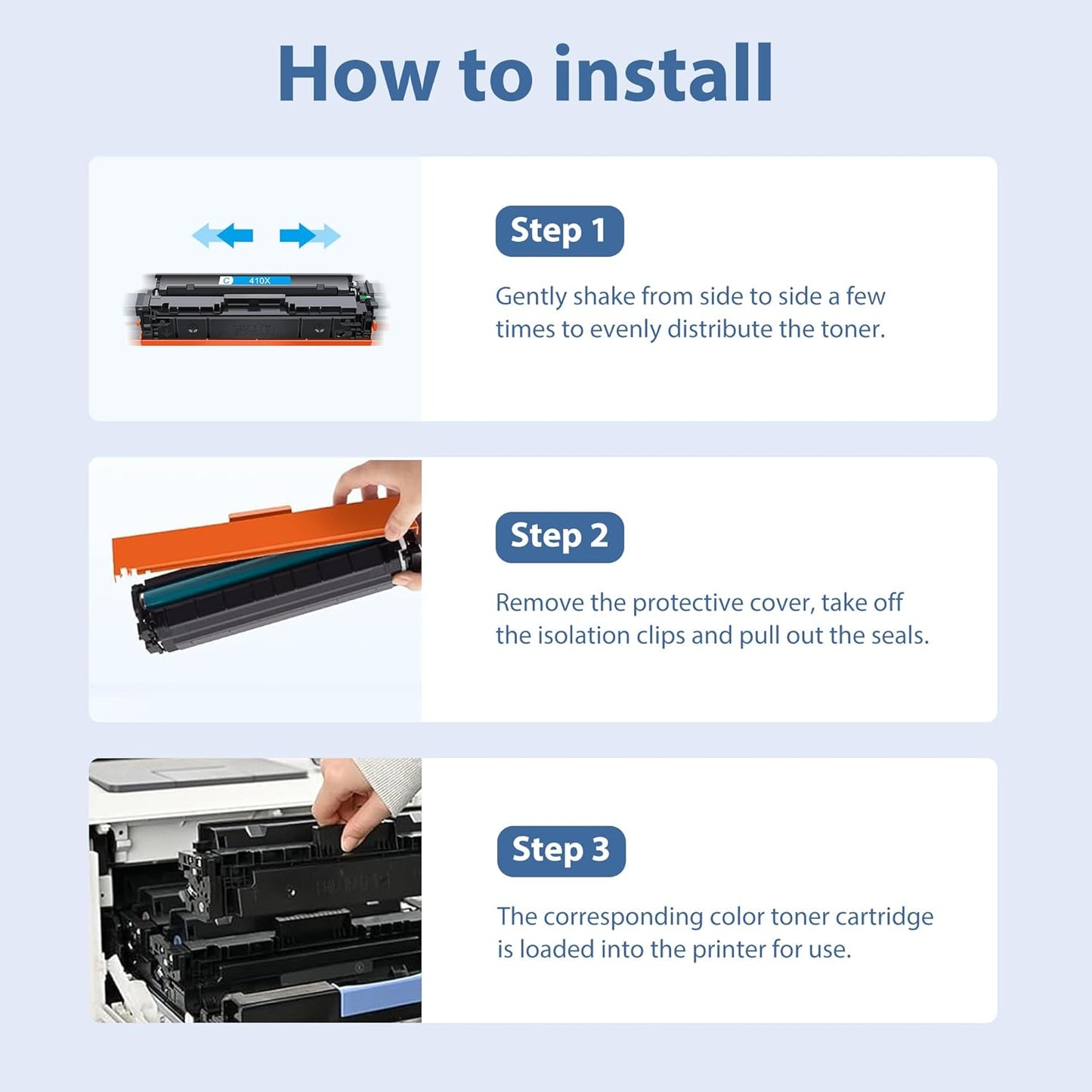 410X Toner Cartridges Compatible for HP Color Laser Jet Pro M452 Series Reaplacement for HP410X 410A Set High Yield with MFP M377dw M477fdn M477fnw M477fdw Printers (4-Pack Black/Cyan/Magenta/Yellow)