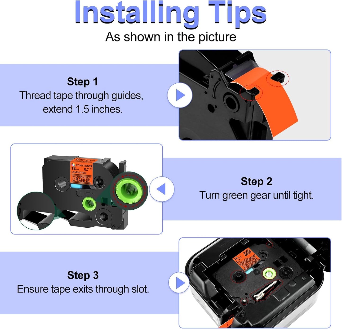2 Pack Compatible for Ptouch TZe-B41 TZ-B41 TZe TZ Label Tape 18mm 0.7'' Laminated Black on Fluo Orange Label Maker Tape for PT-D600 PT-D610BT PT-D600VP PT-P710BT PT-P750W