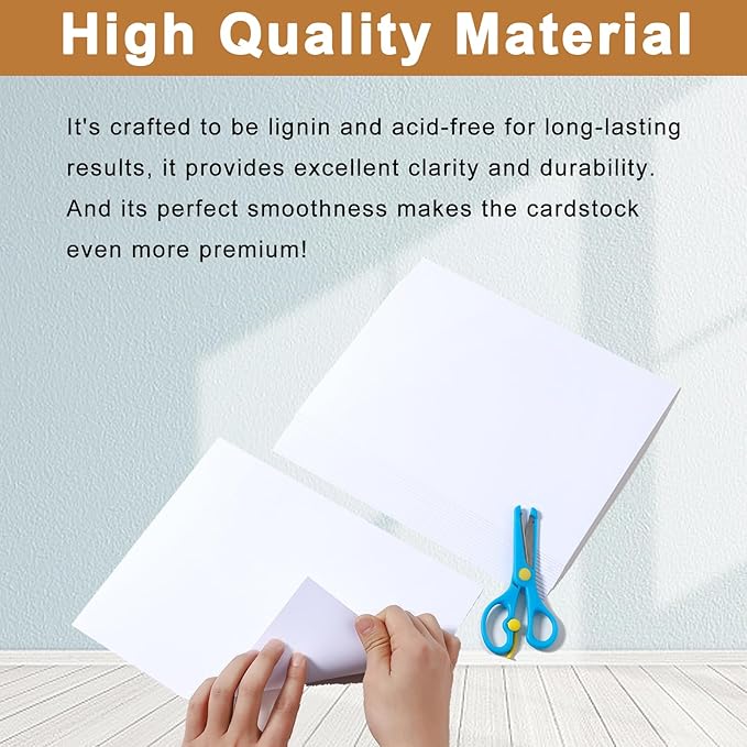 40 Sheets White Cardstock 8.5 x 11 Printer Paper, 200gsm/75lb Premium Craft Paper Card Stock for DIY Card Making, Greeting Cards, Business Cards, Invitations, Certificates, Menus, Wedding