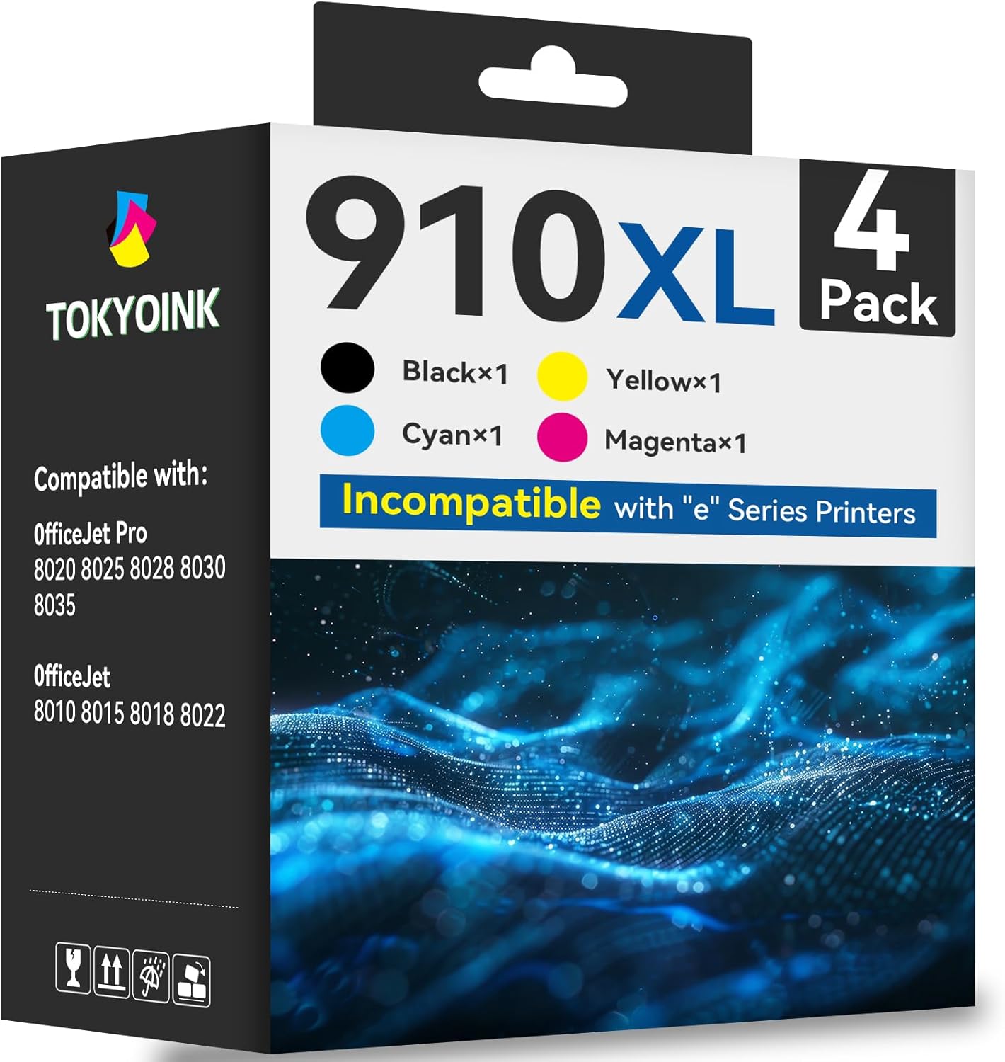 910XL Ink Cartridges for HP Printers Replacement for HP 910XL Ink Cartridges Combo Pack HP910XL Work for Officejet Pro 8020 8025 8028 8030 8035 8022 Printer (Black and Color, 4 Pack)