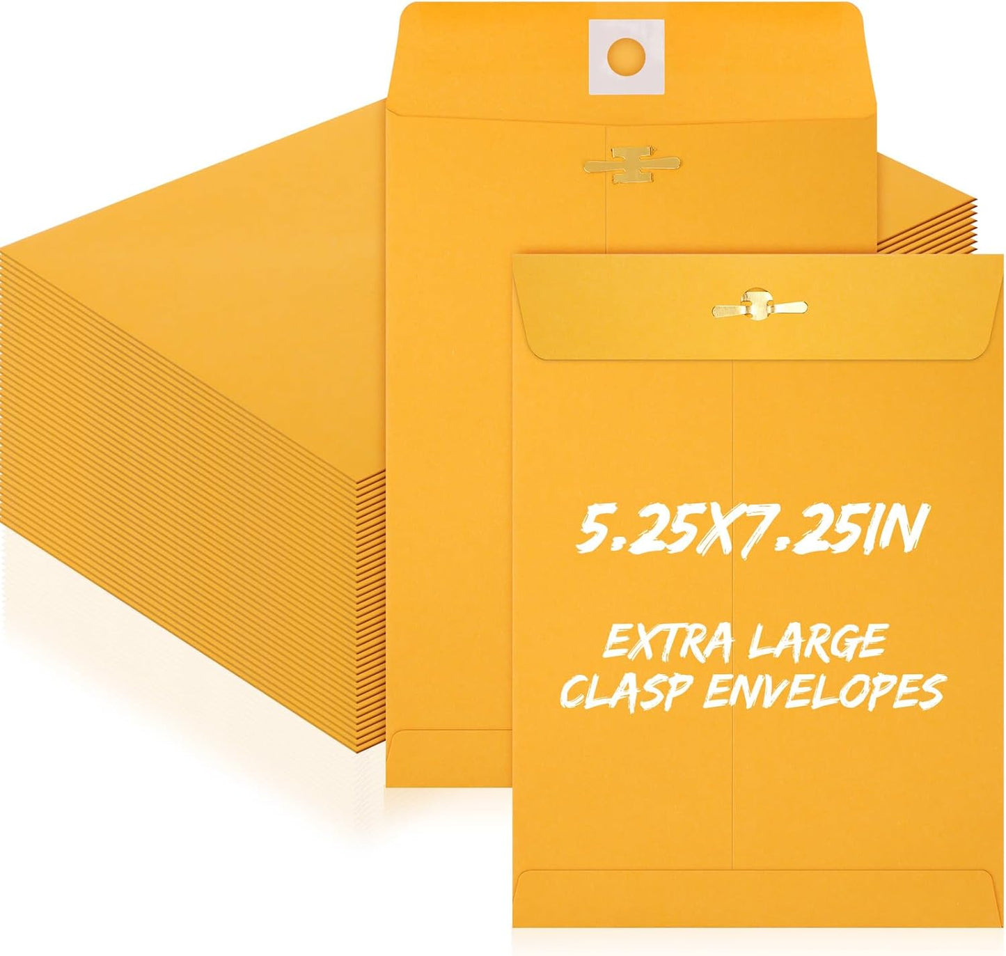 Extra Large Mailing Clasp Envelopes Jumbo Kraft Catalog Manila Envelope with Clasp Closure for Oversized Big Documents Office Home Business Legal School Storing Mailing(5 x 7 Inch,100 Pcs)