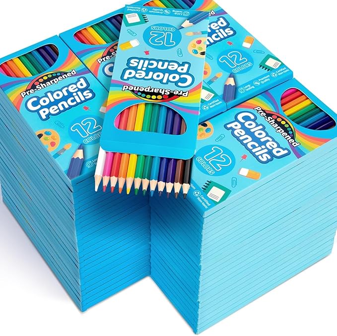 Jumlys 1152 Count Colored Pencils Bulk, 96 Packs Pre-sharpened Coloring Pencils for Kids in 12 Colors, Bulk School Supplies for Teachers, Ideal Back to School Supplies & Classroom Prizes