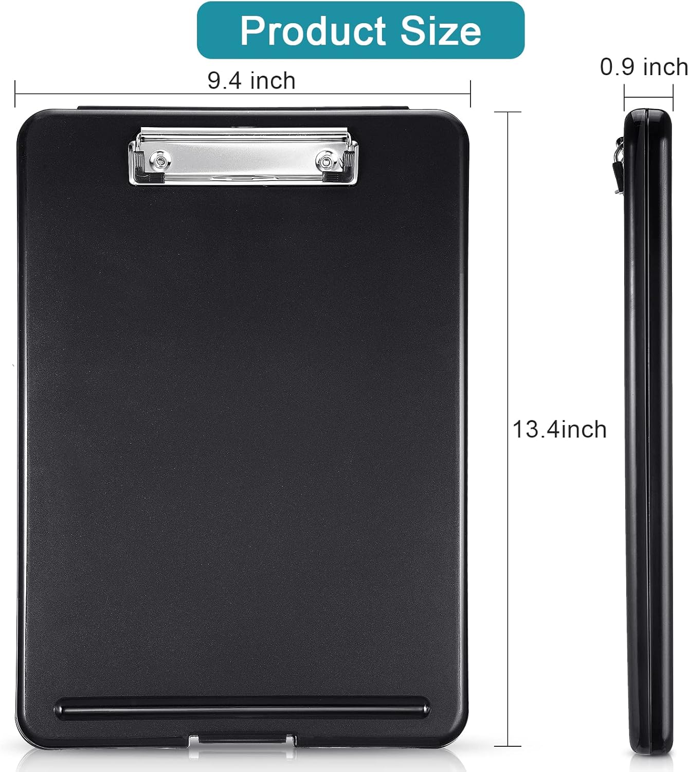 Epakh 12 Pcs Clipboard with Storage Bulks Plastic Storage Foldable Nursing Clipboard with Low Profile Clip for Student Teacher Nurse Employee, 9.5 x 13.5 Inch