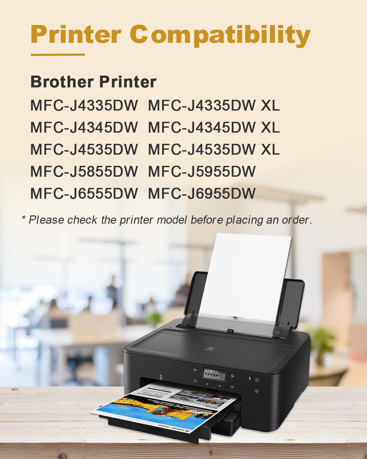 LC406 Ink Cartridges Compatible with Brother MFC-J4335DW MFC-J4535DW MFC-J5855DW MFC-J6555DW (LC406BK, LC406C, LC406M, LC406Y, 4-Pack)