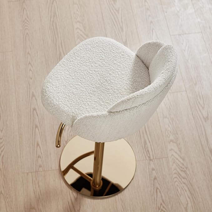 CHITA Adjustable Bar Stools Set of 2, Swivel Counter Height Stools with Stainless Steel Base for Bar, Kitchen Island, Dining Room, Gold