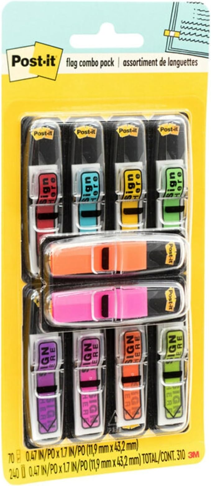 Post-it 684SHVA Message Flags Value-Pak, Sign Here, 240/PK, MI
