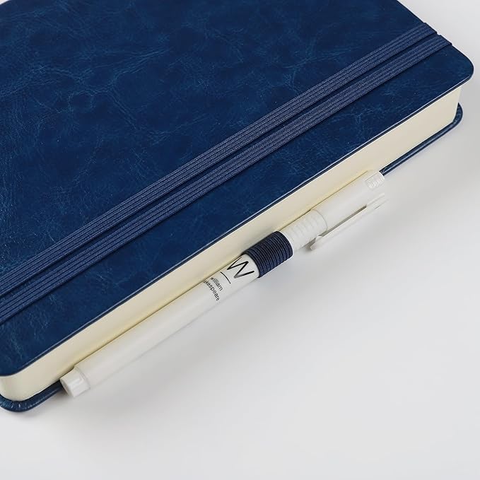 Journal Notebook Journal for Men/Women Journals for Writing A5 180Sheets 360Pages College Ruled Notebook 100gsm Lined Paper Leather Hardcover Journal 5.9'' X 8.4'' (Dark Blue)