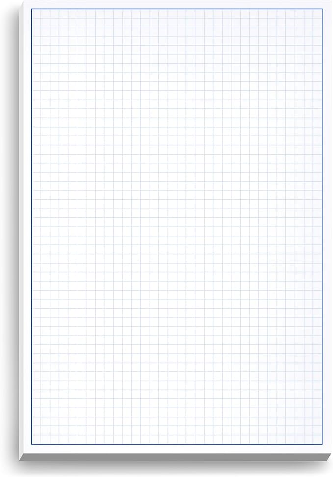 Graph Paper Pad for Blueprint Drawings, Drafting, Engineering Drawing, and Planning - Graph Paper 8.5x14 Blueprint Quadrille Grid Paper Pads with Blue Lines, High Brightness 50 Sheets (1-Pack)