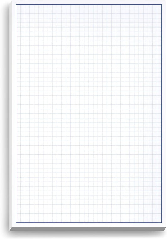 Graph Paper Pad for Blueprint Drawings, Drafting, Engineering Drawing, and Planning - Graph Paper 8.5x14 Blueprint Quadrille Grid Paper Pads with Blue Lines, High Brightness 50 Sheets (1-Pack)