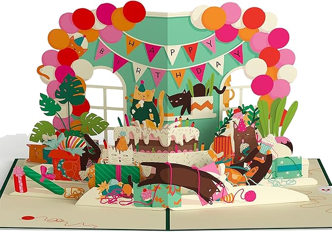 Lovepop Birthday Pop-Up Card for Her, Him, Men, Women - 3D Animal Greeting Cards - Full of Surprises - 5" x 7" - Blank Notecard & Envelope Included