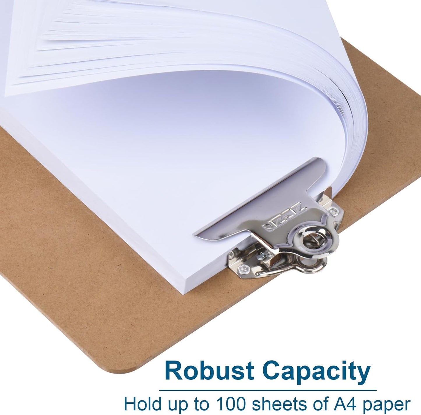 ZCZN A4 Clipboards, Wood Clipboard Bulk 6 Packs, Clip Boards 9x12.5 Inch, Wooden Clipboard for Classroom, Brown