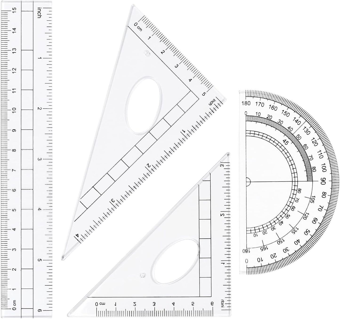 10 Pieces Math Geometry Kit Set Student Supplies with Shatterproof Storage Box,Includes Rulers,Protractor,Compass,Eraser,Pencil Sharpener,Lead Refills,Pencil,for School and Drawings（Orange）