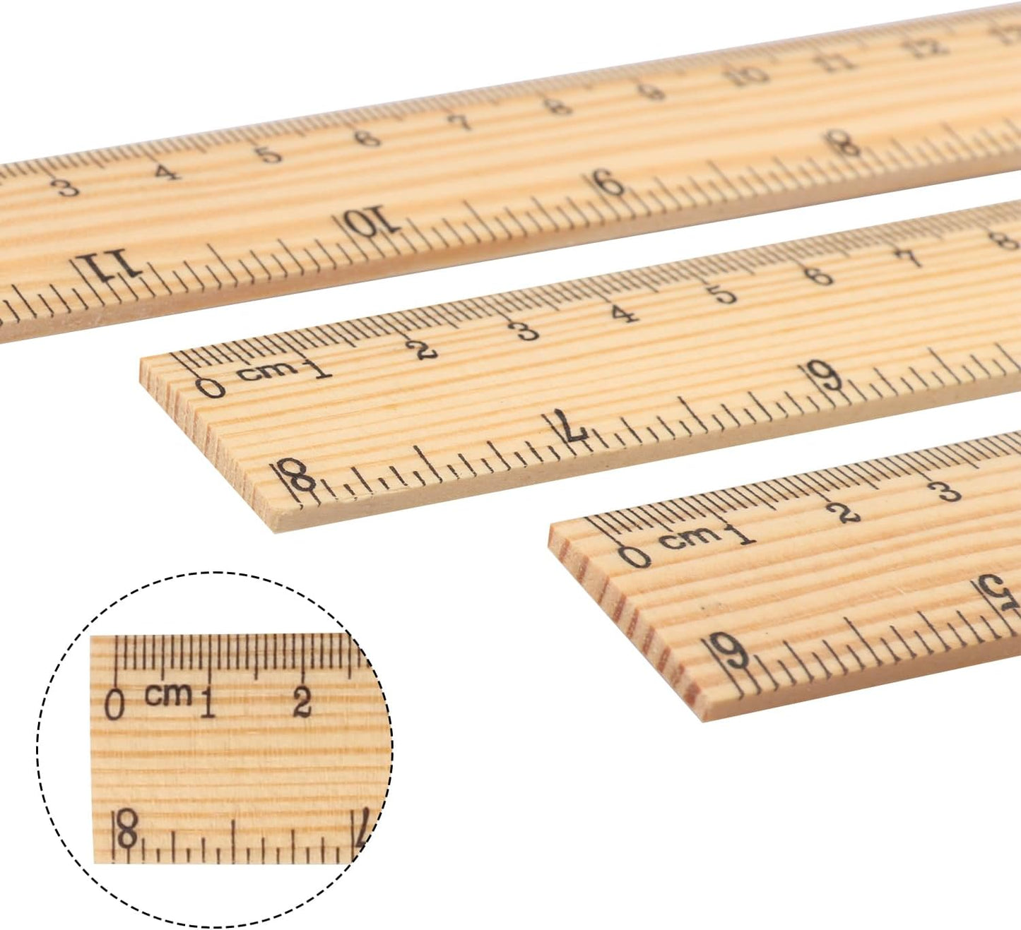 144 Packs Wooden Rulers, 12 Inch Double Sided Wood School Ruler for Home, Student, Office Use, 2 Scale,by,GNIEMCKIN
