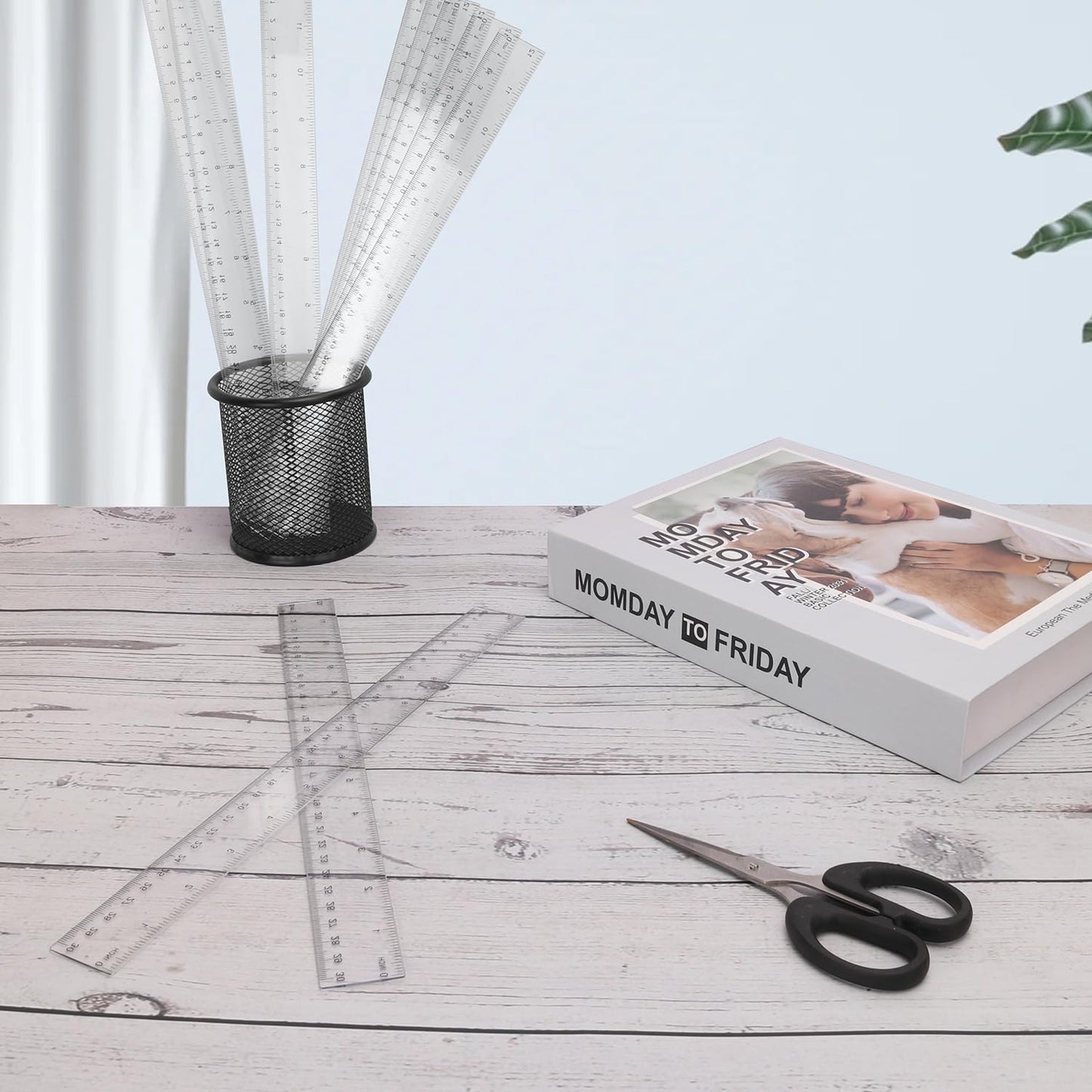 200 Pack 12 Inch Plastic Rulers Bulk, Clear Plastic Ruler, Transparent Ruler with Dual-Scale Measurement, Easy to Store, for Home, Office, Practical Use by KUKLIPJIM