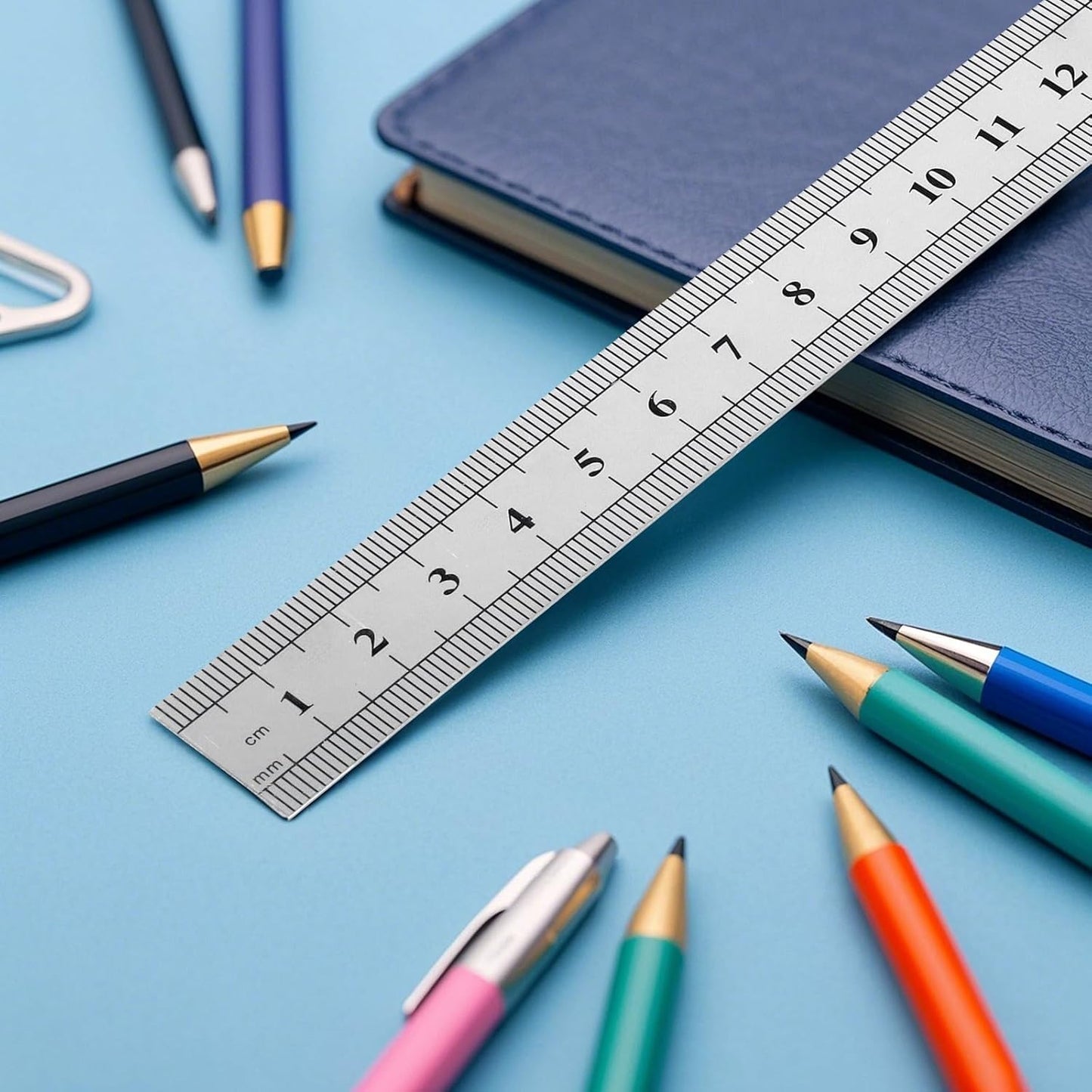 60 PCS 6 Inch Stainless Steel Ruler Bulk with Inch and Metric Scale, Straight Edge Metal Rulers Measuring Tool for Measuring