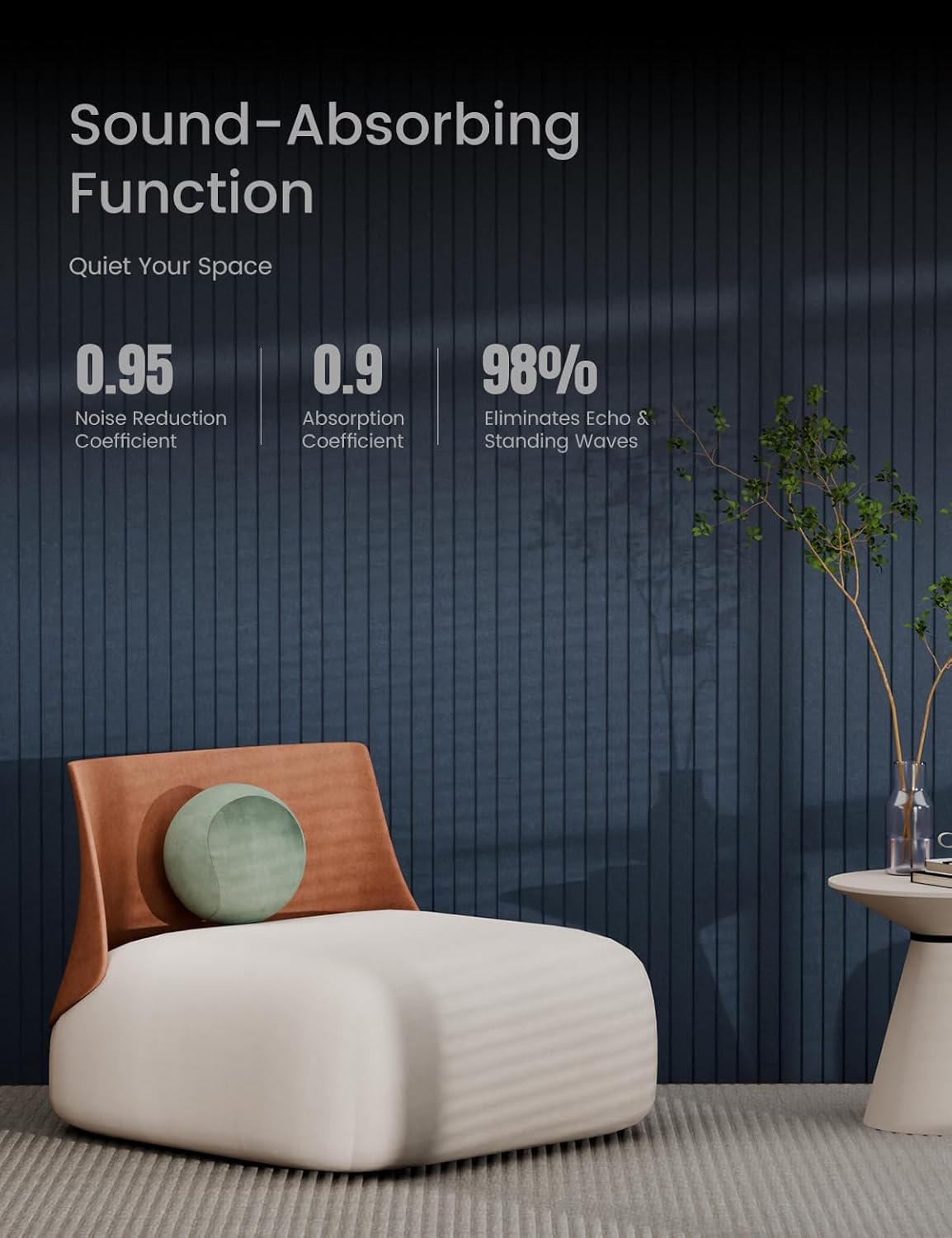 Bumusty Large Cork Board Alternative-36 x24 Felt Bulletin Board Tiles, with 30 Pushpins, 40 Adhesive Tabs, 6-Pack Slat Wall Paneling, Cork Boards for Office Push Pin Board Felt Board-Denim Blue