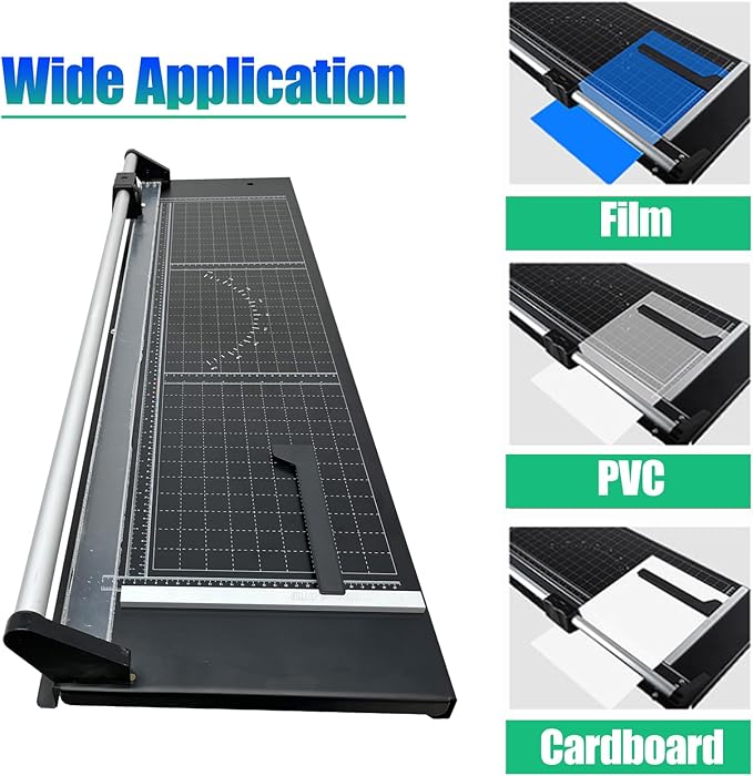 TECHTONGDA Paper Trimmer 36" Cut Length 8-10 Sheets Capacity, Professional Rotary Photo Paper Cutter and Trimmer with Angle Line and 2 Spare Blades for Offices, Schools and Crafts