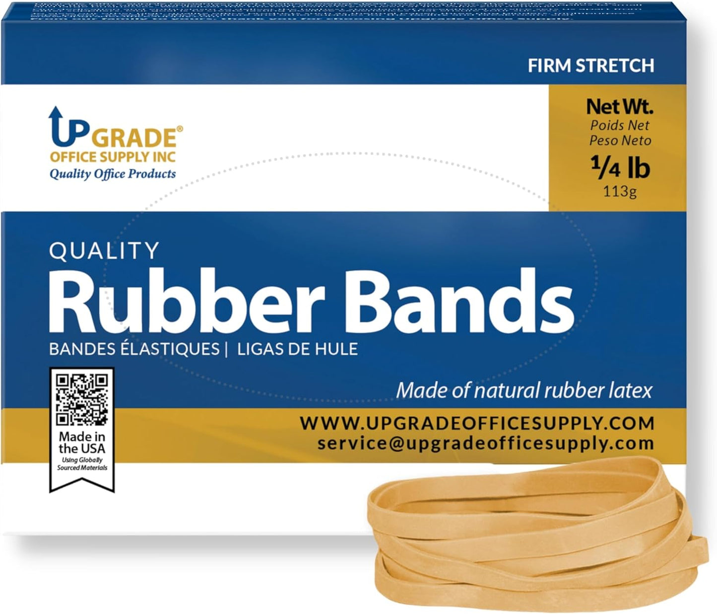 Upgrade Office Supply UPG22964CS Rubber Bands, Size 64 (3-1/2 x 1/4), 3200 Bands, 1/4 lb 40-Box Case, USA