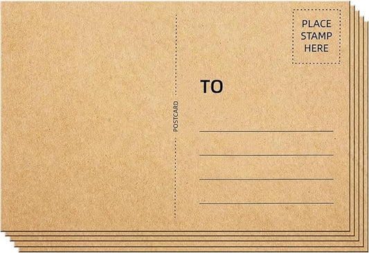 50 Pack Blank Postcard for Mailing, 4x6 Thick 14pt Mailable Post Cards Set for DIY Greeting Cards Thank You Card and More (Kraft)