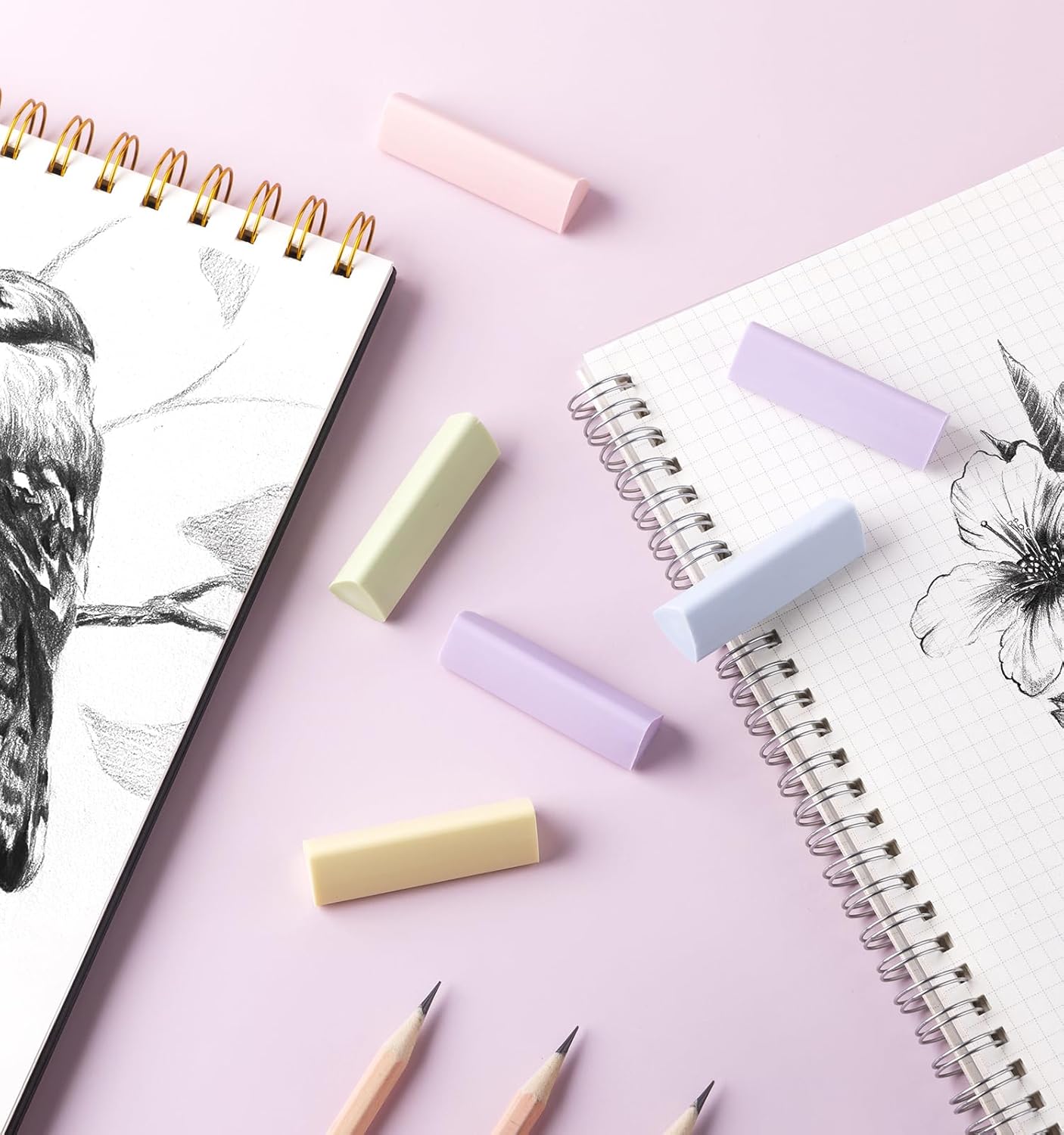 15 Pack Pencil Erasers, Colored Eraser for Kids Cute Orradores Escolares Eraser for School Office Art Erasers for Drawing