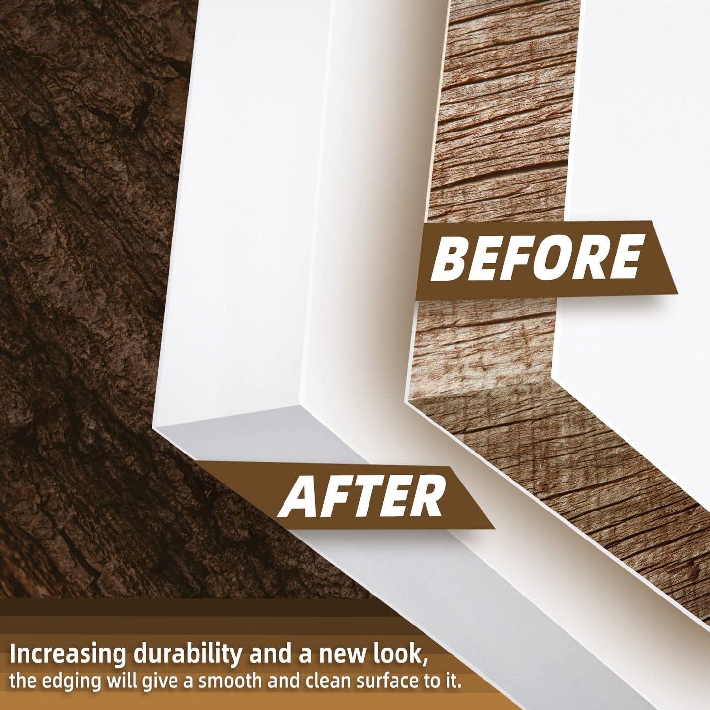 GSCIT Club White Edge Banding, 1 1/2 inch x 25ft Melamine Edge Banding with Hot Melt Adhesive Preglued Cabinet Edge Banding Flexible White Veneer Edging