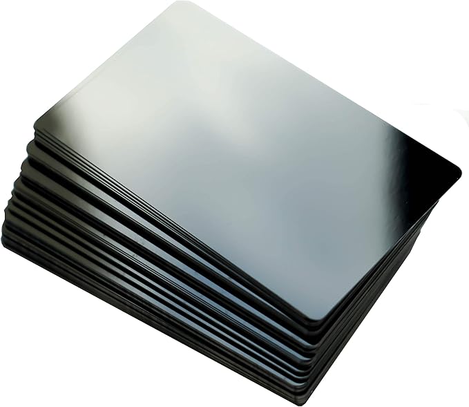 RXBC2011 100pcs Blank Metal Business Cards Laser Engraving Aluminum (black 100 pcs)