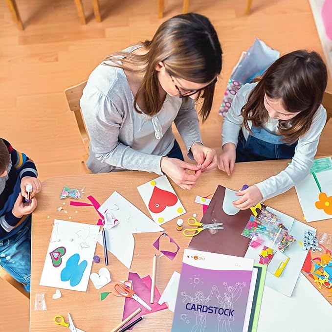 60 Sheets HTVRONT Colored Cardstock Paper - Assorted 23 Colors Cardstock A4 Size 230gsm Thick Cards for Card Making, DIY Craft, Decors and Paper Crafting Printer