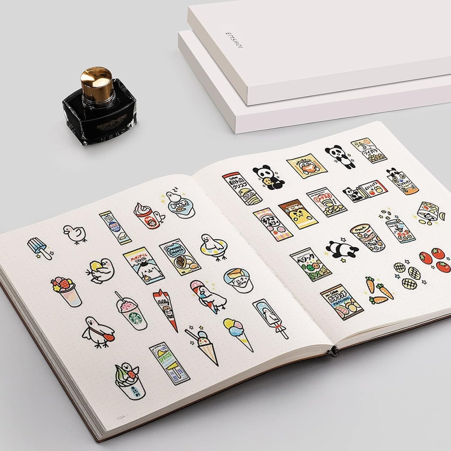 EMSHOI Dotted Journal Bullet Notebook, B5 Large Softcover Leather Journal, 192 Numbered Pages 100gsm Thick Dot Grid Notebook for Drawing Women Men Work School Supplies, 7.48"x10.15"-Black